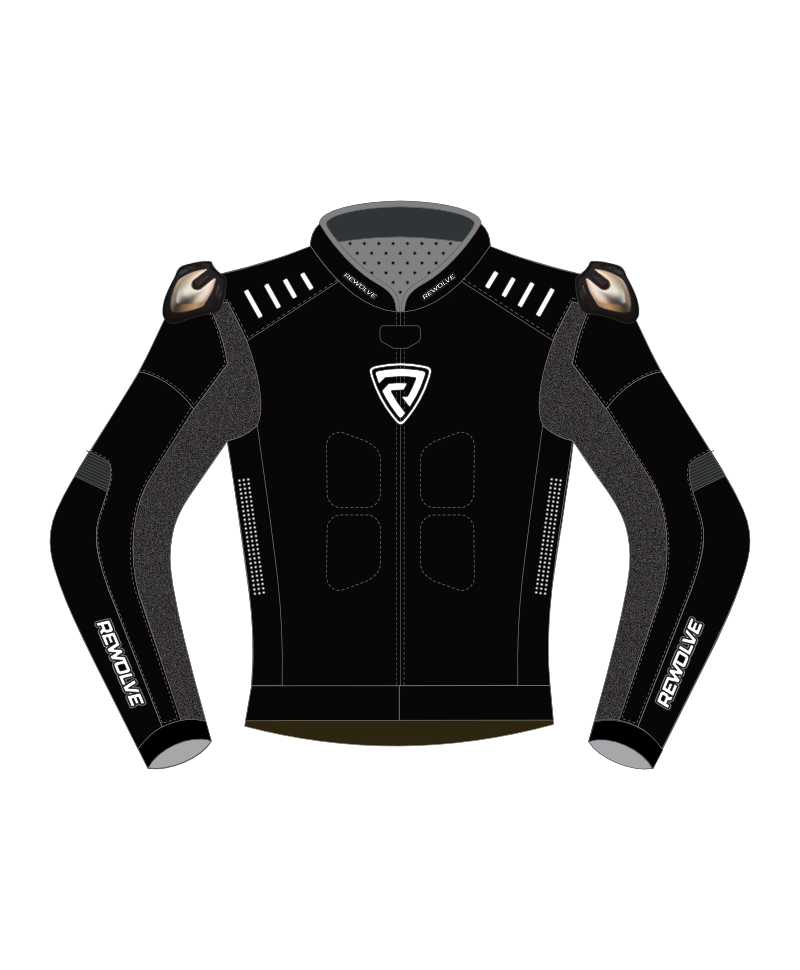 Image of ergo leather jacket in black