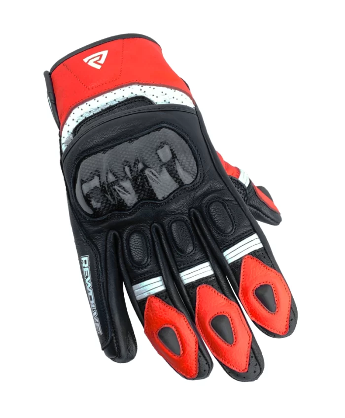 Gloves in black, red and white color