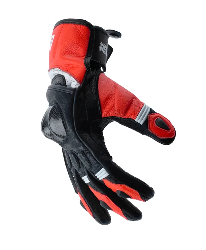 Gloves in black, red and white color