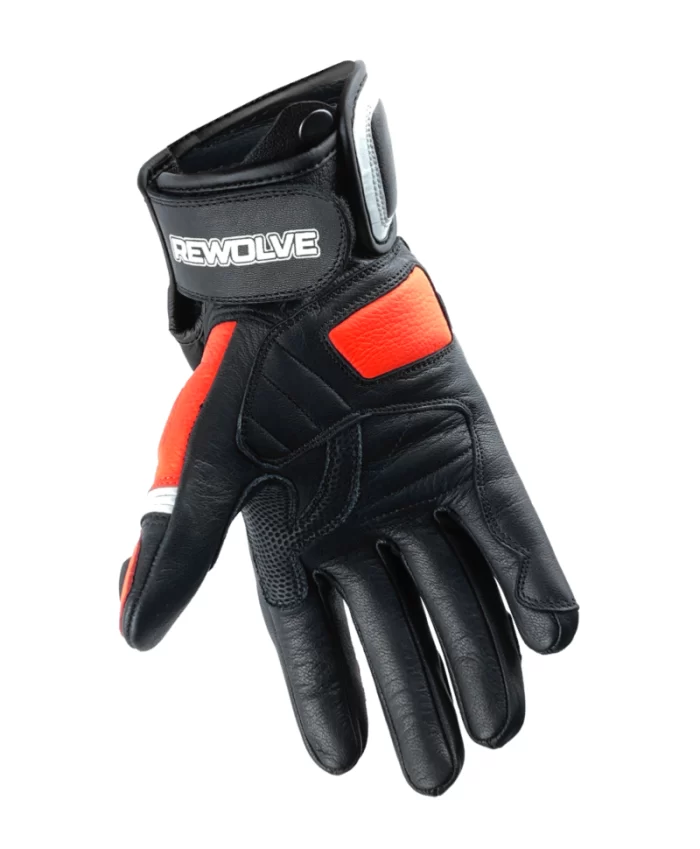 Gloves in black, red and white color